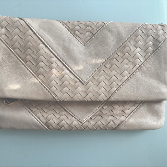 Calf hide leather Woven Clutch